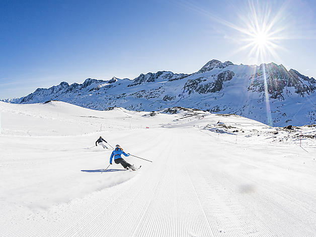 Skifahren am Gletscher