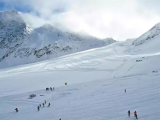 Langlaufloipe am Gletscher